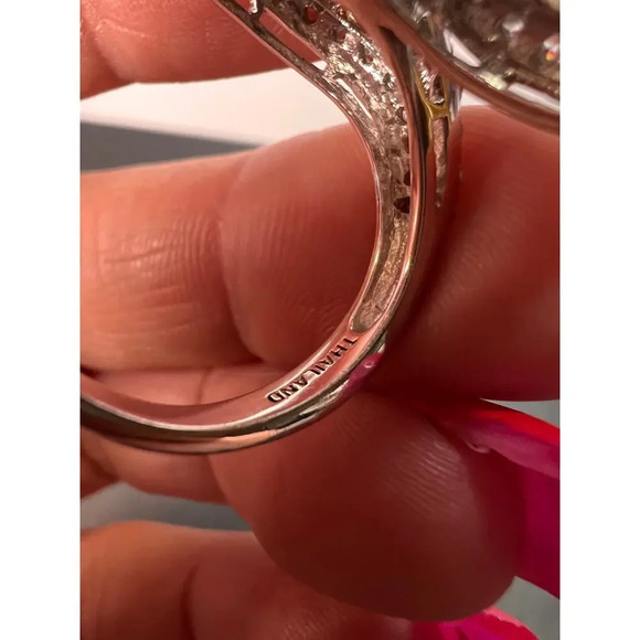 Yellow Beryl and Zircon Sterling Silver Bypass Ring size 9 - Picture 8 of 9